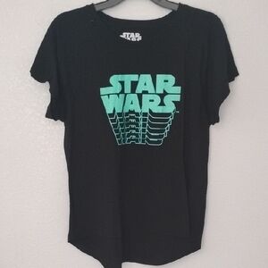 Star Wars Black Tee with Green Logo